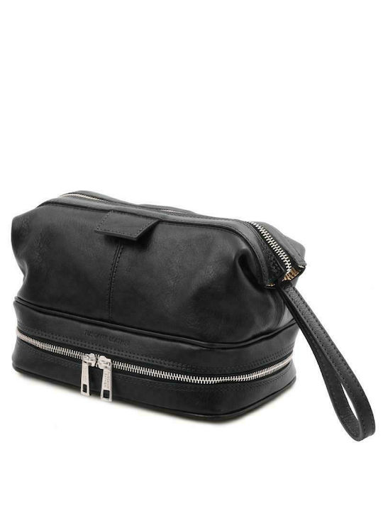 Tuscany Leather Herren Necessaire Jacob in Schwarz Farbe 25cm