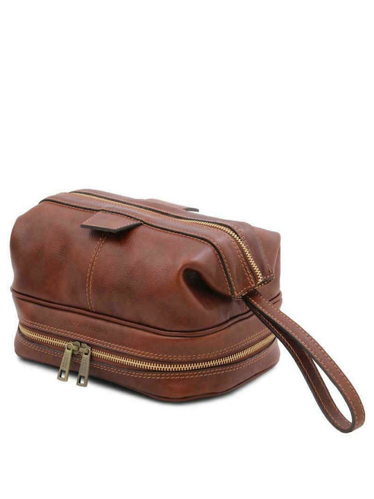 Tuscany Leather Toiletry Bag Jacob in Brown color 25cm