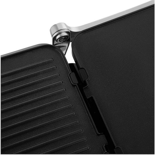 Sencor Tabletop Electric Grill Smooth and Ribbed Plate 2100W with Lid and Adjustable Thermostat 30cmx25cmcm