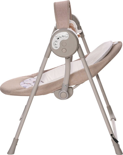 Lorelli Elektrisch Baby Relax Schaukel Twinkle mit Musik und Vibration Beige Rhino für Kind bis 9kg