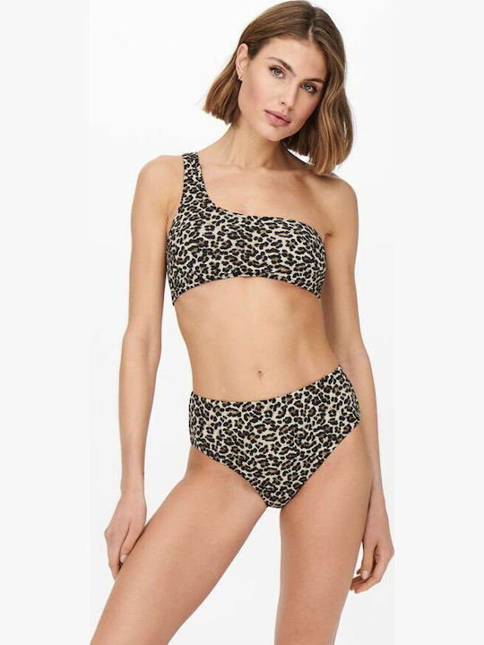Bikini Slip Hohe Taille Black/Beige