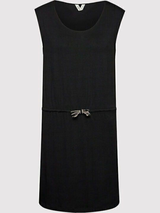 Surfs Up Sommer Mini Kleid Schwarz