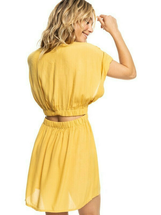 Roxy Funny Memories Sommer Mini Kleid Ochre