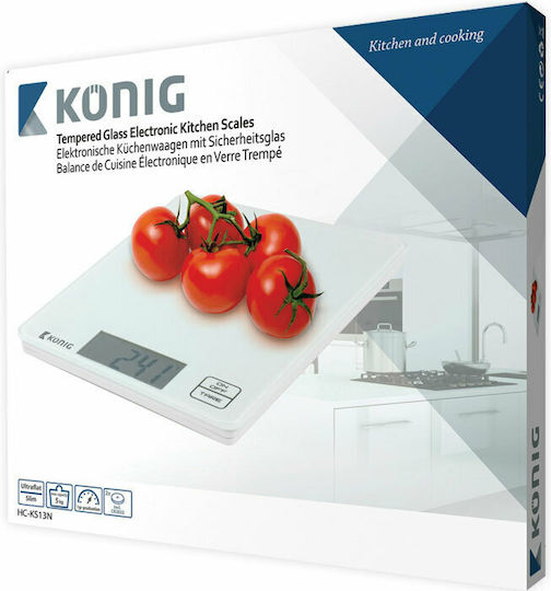 Konig HC-KS 13 Digital Kitchen Scale 1gr/5kg White