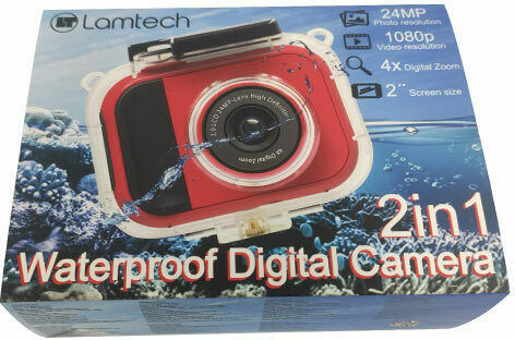 Lamtech 2in1 Action Camera Full HD (1080p) Underwater (with Case) with Screen 2" Red