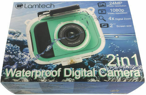 Lamtech 2in1 Action Camera Full HD (1080p) Underwater (with Case) with Screen 2" Green
