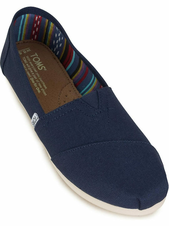 Classic Alpargatas Women's Fabric Espadrilles Navy Blue