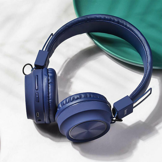 Hoco W25 Promise Wireless / Wired On Ear Headphones with 12 hours of Operation Blue