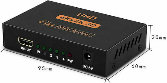 ATC 1 In / 4 Out 4K 2K HDMI Splitter 02.001.0087