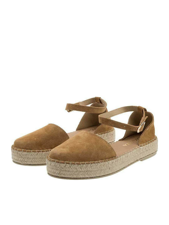Women's Suede Espadrilles Tabac Brown