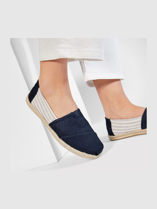 Alpargata Rope Fabric Women's Espadrilles in Navy Blue Color