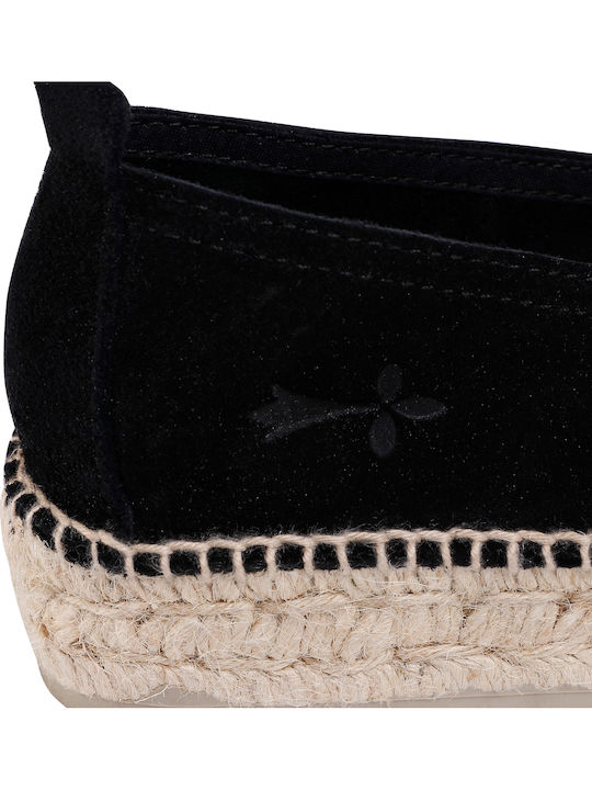 Hamptons Suede Γυναικείες Εσπαντρίγιες σε Μαύρο Χρώμα