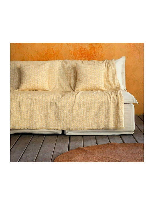 Nima Nais Ριχτάρι Τριθέσιου Καναπέ Ζακάρ 180x300εκ. Yellow 29826