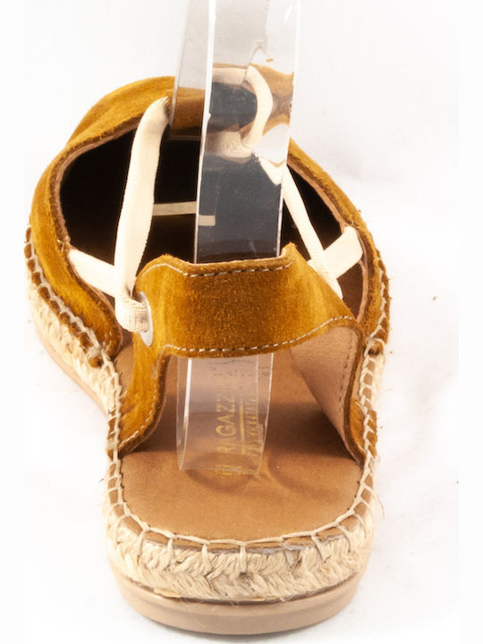 Women's Leather Espadrilles Tabac Brown