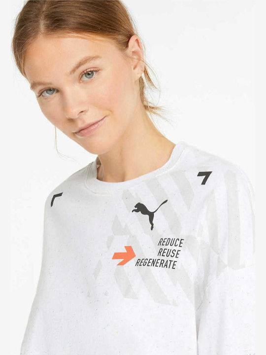 Heather Γυναικείο Oversized Crop T-shirt Pristine Heather