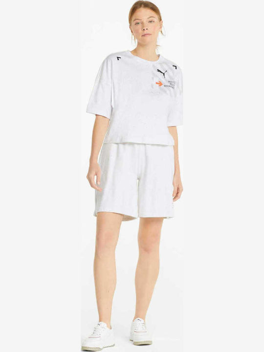 Heather Γυναικείο Oversized Crop T-shirt Pristine Heather