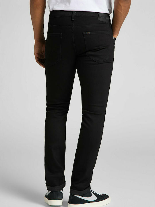 Luke Ανδρικό Παντελόνι Τζιν Ελαστικό με Slim Tapered Εφαρμογή Μαύρο