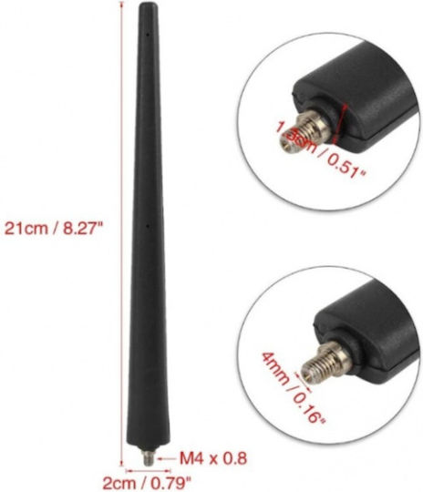 Antenă Auto Plafon Înșurubat 21cm pentru Fiat 500 / Alfa Romeo Mito - Giulietta - 159 / Lancia Delta III pentru Radio în Culoare Negru