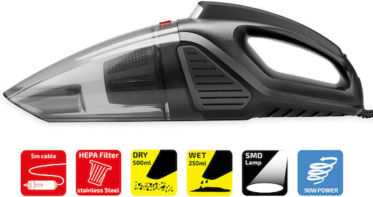 Heyner Turbo Power Pro Car Handheld Vacuum with Cable Lighter 12V 90W