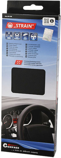 Compass Car Steering Wheel Cover Strain with Diameter 37-39cm Synthetic Black