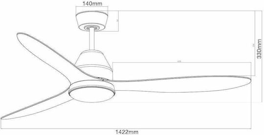 Lucci Air Whitehaven Ceiling Fan 142cm with Light Fixture Black