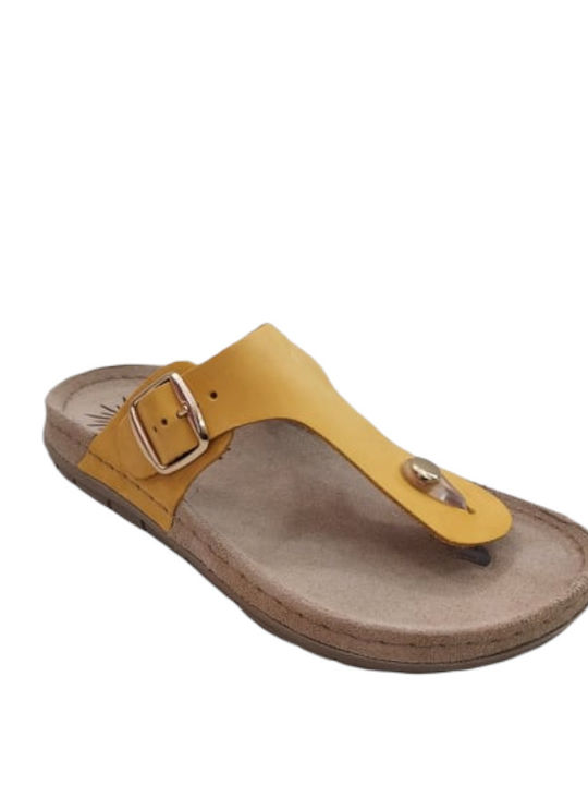 Women's Leather Anatomical Slippers FILD SIENNA 2201 Yellow