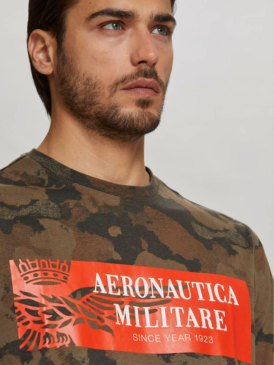 Aeronautica Militare Short Sleeve Blouse by Camouflage Jersey series - TS1950 94207 Khaki