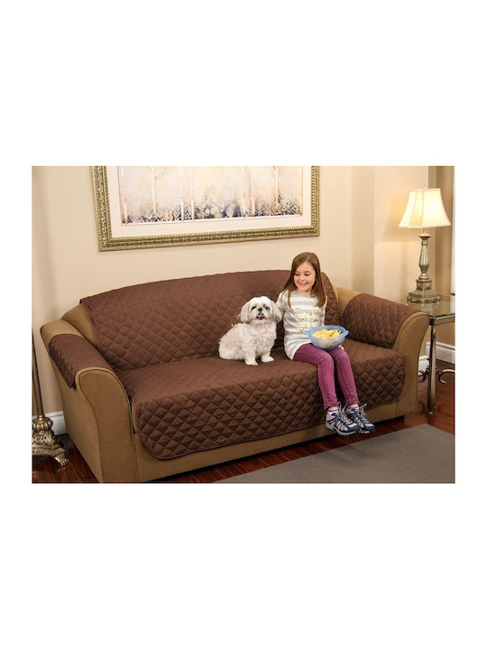 Elastic Cover for Two Seater Sofa Brown 1pcs 03006CCS50BN