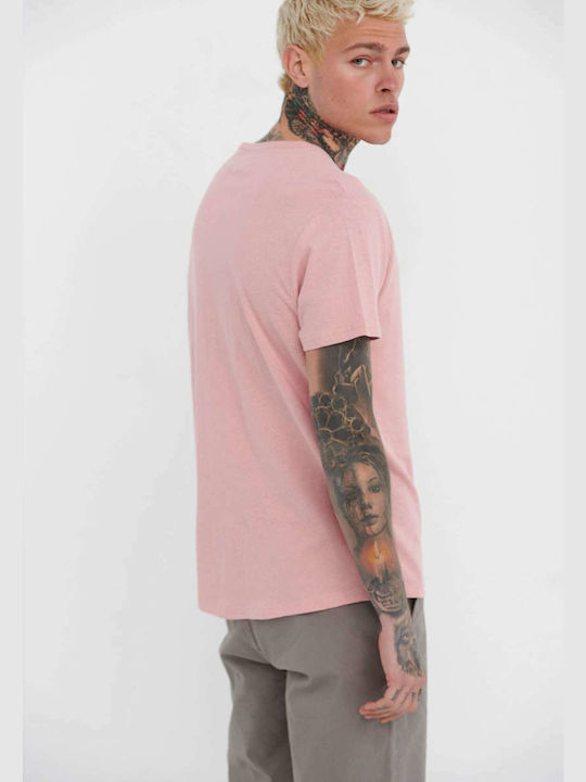 Funky Buddha Herren T-Shirt Kurzarm Rosa