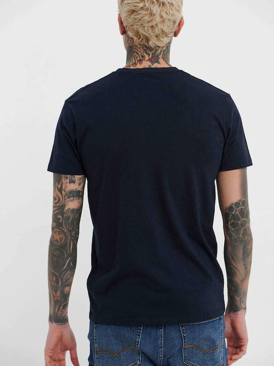 Funky Buddha Ανδρικό T-shirt Navy Μπλε με Λογότυπο