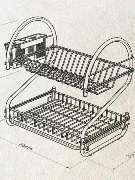 Tekno-Tel Inox Geschirrabtropfer Silber 46x30x44cm