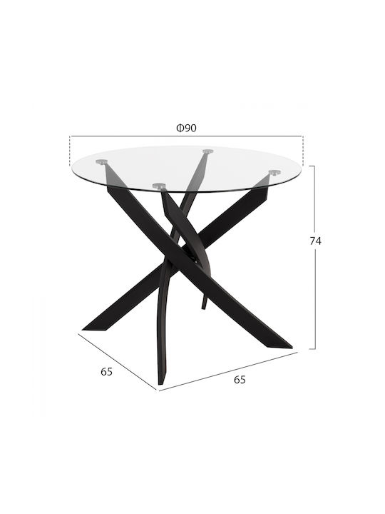 Esszimmer 5Stück Transparent / Black 90x90cm