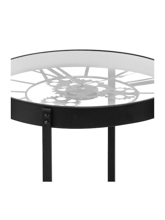 Round Side Table A-s Meca Glass Black 51x51x49 cm