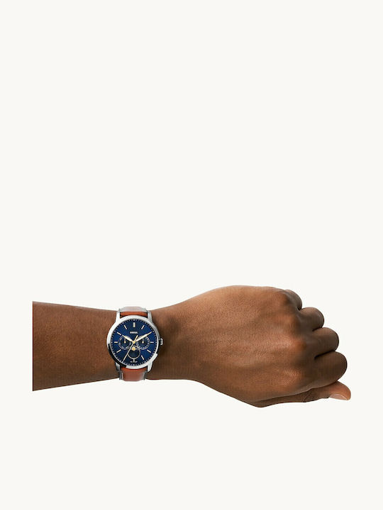 Fossil Neutra Moonphase Ρολόι με Δερμάτινο Λουράκι