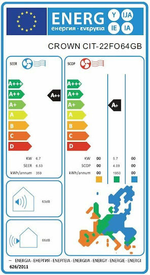 Crown Aparat De Aer Condiționat Inverter 22000 BTU A++/A+