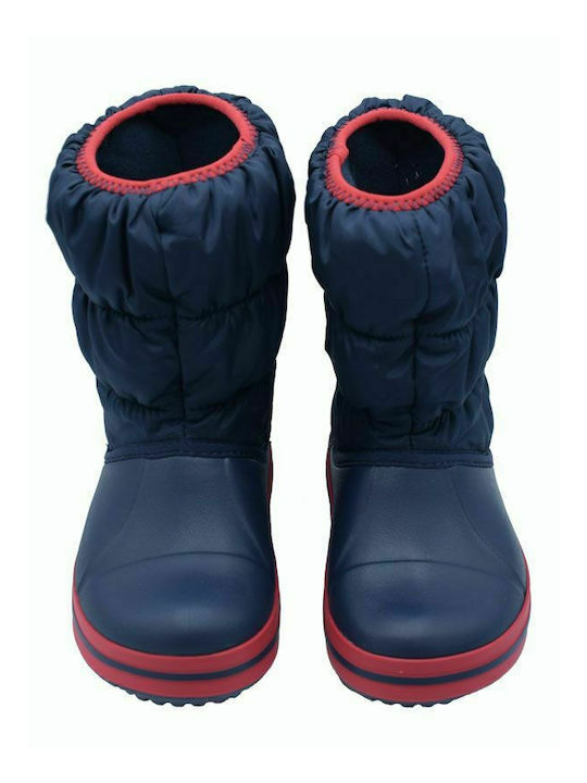 Winter Puff Anatomical Kids Snow Boots Navy Blue