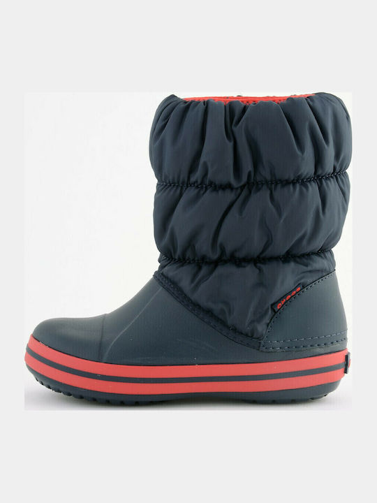 Winter Puff Anatomical Kids Snow Boots Navy Blue