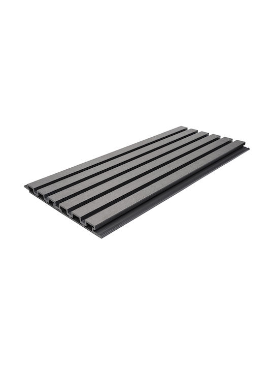 3D Wall Panels From Plastic Screw-On Light Gray With Gray Slats 290x17.65cm