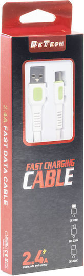 DE-C36M Flat USB 2.0 to micro USB Cable Λευκό 1m (40191)