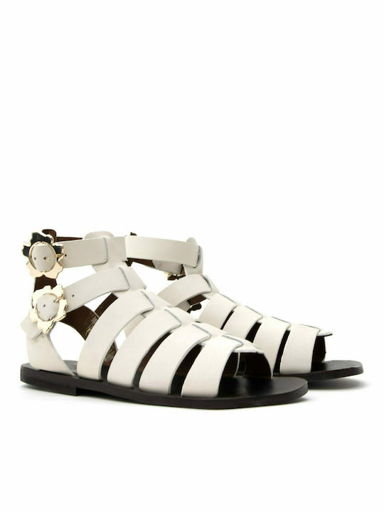 Ted Baker Graycey Leather Women's Flat Sandals In White Colour