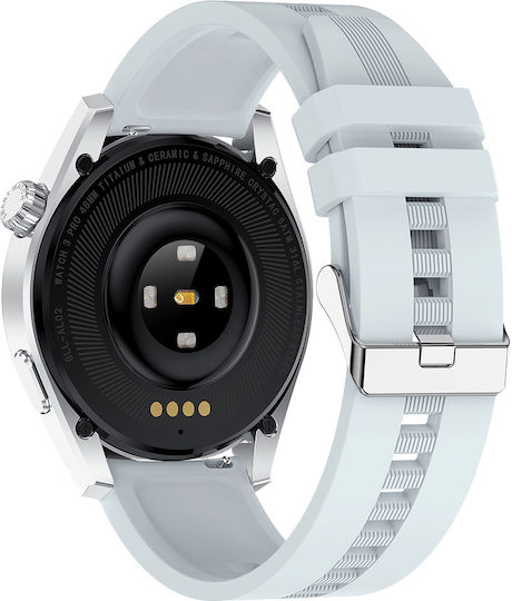 DAS.4 SG48 Smartwatch με Παλμογράφο (Λευκό)