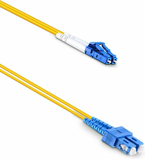 DeTech Netzwerkkabel LC-SC 3m Gelb