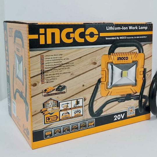 Ingco Battery Jobsite Light LED IP20 with Brightness up to 1800lm