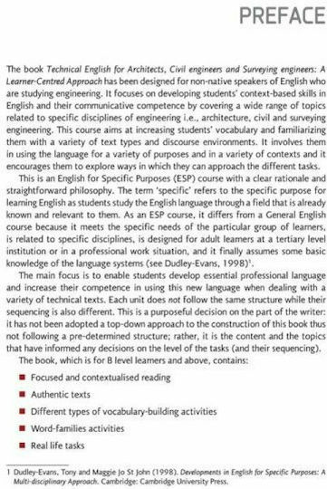 Technical English for Architects, Civil Engineers and Surveying Engineers, Ein lernzentrierter Ansatz