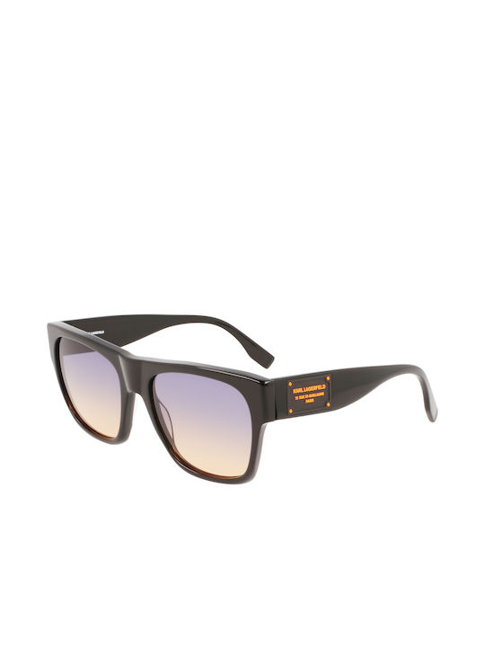 Karl Lagerfeld Unisex Γυαλιά Ηλίου με Μαύρο Κοκκάλινο Σκελετό και Μαύρο Ντεγκραντέ Φακό KL6074S-001