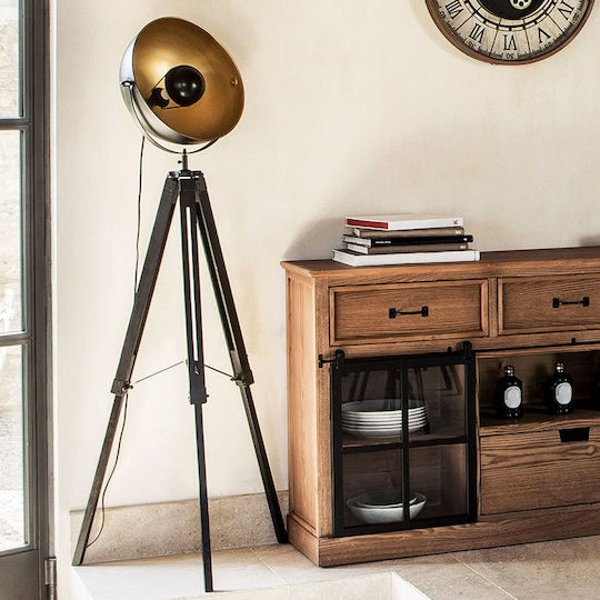 Atmosphera Lahti Vintage Floor Lamp H156.5xL65cm With Lamp Bulb Base E27 Black