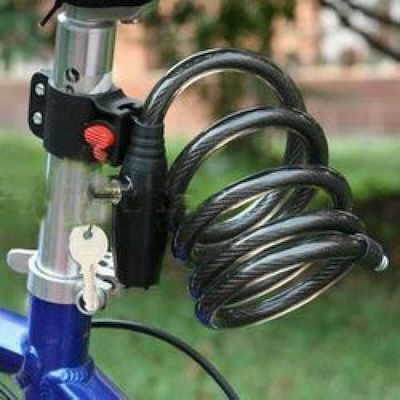 LK-215 Κλειδαριά Ποδηλάτου Κουλούρα με Κλειδί Μαύρη