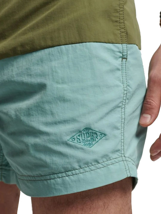Мъжки Бански Плувни Шорти Olive Khaki / Fresh Mint На Райета