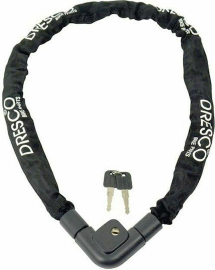 Dresco Bicycle Cable Lock with Key Black 120cm Ø7mm