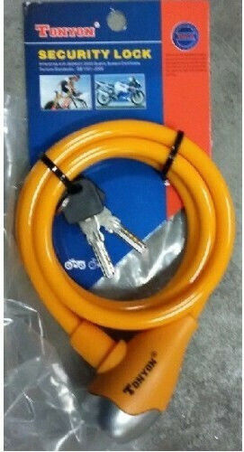 Tonyon TY4505 Κλειδαριά Ποδηλάτου Κουλούρα με Κλειδί Πορτοκαλί